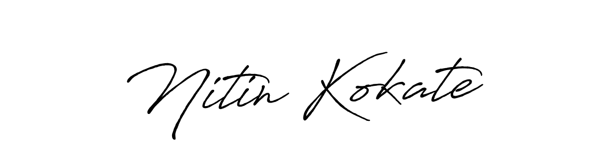 Make a beautiful signature design for name Nitin Kokate. With this signature (Antro_Vectra_Bolder) style, you can create a handwritten signature for free. Nitin Kokate signature style 7 images and pictures png