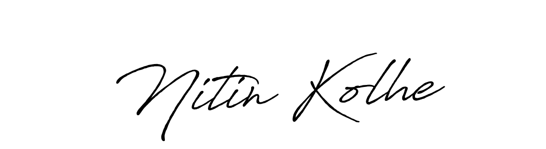 Similarly Antro_Vectra_Bolder is the best handwritten signature design. Signature creator online .You can use it as an online autograph creator for name Nitin Kolhe. Nitin Kolhe signature style 7 images and pictures png