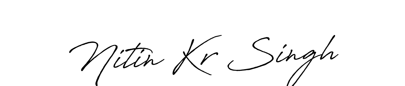 Create a beautiful signature design for name Nitin Kr Singh. With this signature (Antro_Vectra_Bolder) fonts, you can make a handwritten signature for free. Nitin Kr Singh signature style 7 images and pictures png