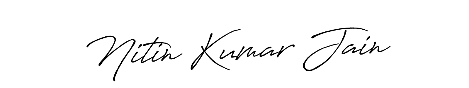 Nitin Kumar Jain stylish signature style. Best Handwritten Sign (Antro_Vectra_Bolder) for my name. Handwritten Signature Collection Ideas for my name Nitin Kumar Jain. Nitin Kumar Jain signature style 7 images and pictures png