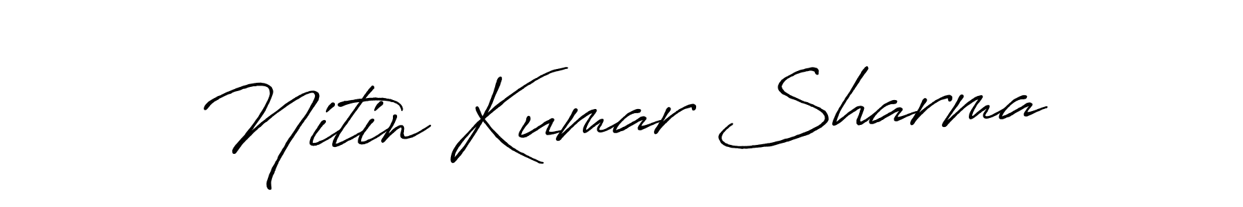 The best way (Antro_Vectra_Bolder) to make a short signature is to pick only two or three words in your name. The name Nitin Kumar Sharma include a total of six letters. For converting this name. Nitin Kumar Sharma signature style 7 images and pictures png