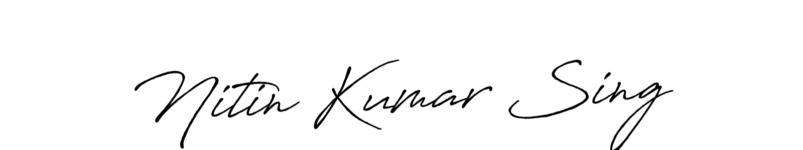 Make a beautiful signature design for name Nitin Kumar Sing. With this signature (Antro_Vectra_Bolder) style, you can create a handwritten signature for free. Nitin Kumar Sing signature style 7 images and pictures png