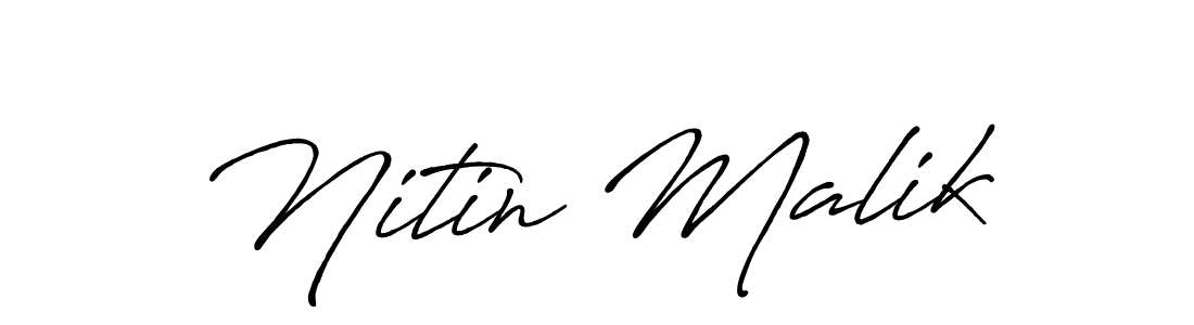 Design your own signature with our free online signature maker. With this signature software, you can create a handwritten (Antro_Vectra_Bolder) signature for name Nitin Malik. Nitin Malik signature style 7 images and pictures png