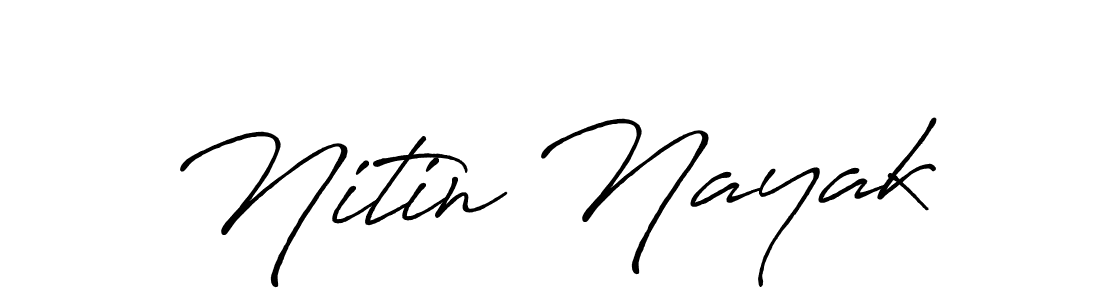 Make a beautiful signature design for name Nitin Nayak. With this signature (Antro_Vectra_Bolder) style, you can create a handwritten signature for free. Nitin Nayak signature style 7 images and pictures png