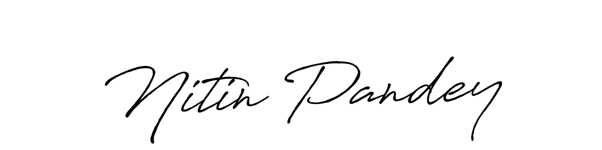 Make a beautiful signature design for name Nitin Pandey. With this signature (Antro_Vectra_Bolder) style, you can create a handwritten signature for free. Nitin Pandey signature style 7 images and pictures png