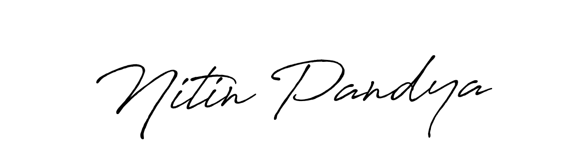 Make a beautiful signature design for name Nitin Pandya. With this signature (Antro_Vectra_Bolder) style, you can create a handwritten signature for free. Nitin Pandya signature style 7 images and pictures png