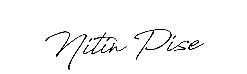 How to make Nitin Pise name signature. Use Antro_Vectra_Bolder style for creating short signs online. This is the latest handwritten sign. Nitin Pise signature style 7 images and pictures png