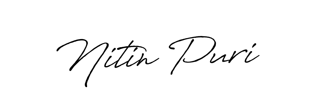 Use a signature maker to create a handwritten signature online. With this signature software, you can design (Antro_Vectra_Bolder) your own signature for name Nitin Puri. Nitin Puri signature style 7 images and pictures png