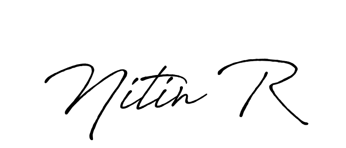 if you are searching for the best signature style for your name Nitin R. so please give up your signature search. here we have designed multiple signature styles  using Antro_Vectra_Bolder. Nitin R signature style 7 images and pictures png