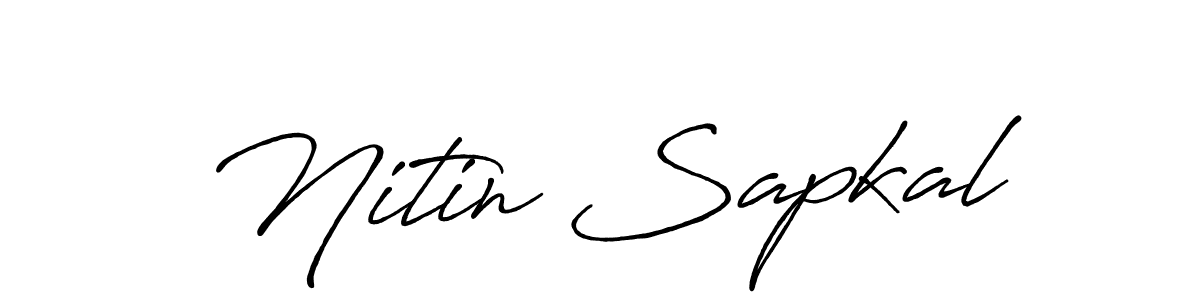 How to Draw Nitin Sapkal signature style? Antro_Vectra_Bolder is a latest design signature styles for name Nitin Sapkal. Nitin Sapkal signature style 7 images and pictures png