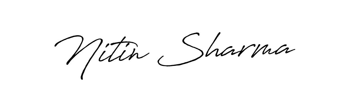 Nitin Sharma stylish signature style. Best Handwritten Sign (Antro_Vectra_Bolder) for my name. Handwritten Signature Collection Ideas for my name Nitin Sharma. Nitin Sharma signature style 7 images and pictures png