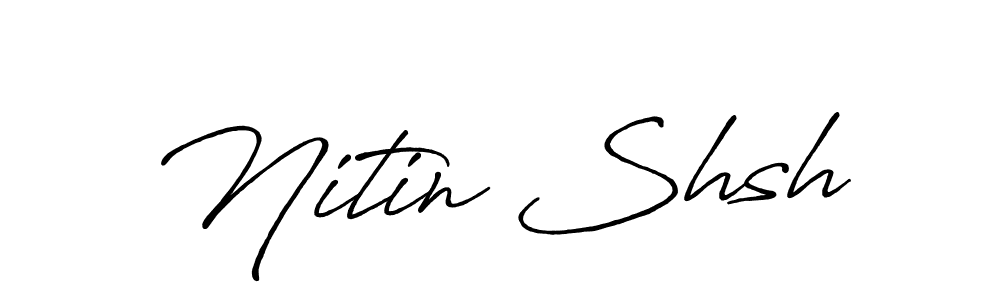 How to make Nitin Shsh name signature. Use Antro_Vectra_Bolder style for creating short signs online. This is the latest handwritten sign. Nitin Shsh signature style 7 images and pictures png