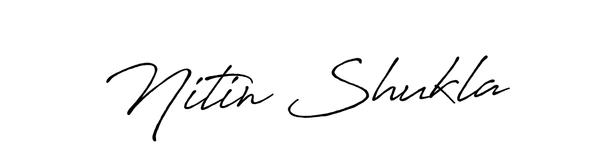 How to make Nitin Shukla name signature. Use Antro_Vectra_Bolder style for creating short signs online. This is the latest handwritten sign. Nitin Shukla signature style 7 images and pictures png