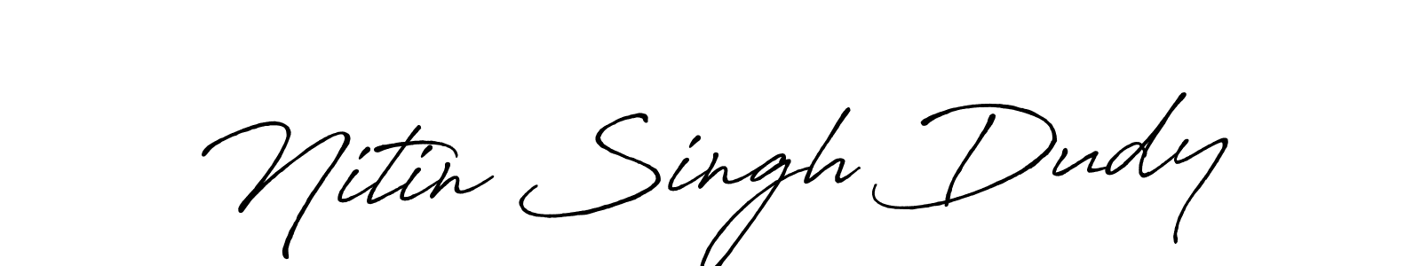 This is the best signature style for the Nitin Singh Dudy name. Also you like these signature font (Antro_Vectra_Bolder). Mix name signature. Nitin Singh Dudy signature style 7 images and pictures png