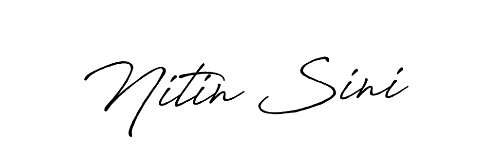 Nitin Sini stylish signature style. Best Handwritten Sign (Antro_Vectra_Bolder) for my name. Handwritten Signature Collection Ideas for my name Nitin Sini. Nitin Sini signature style 7 images and pictures png