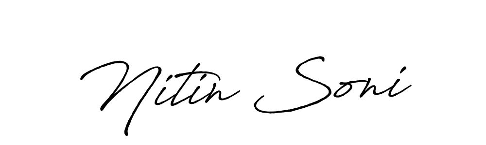 Make a beautiful signature design for name Nitin Soni. With this signature (Antro_Vectra_Bolder) style, you can create a handwritten signature for free. Nitin Soni signature style 7 images and pictures png