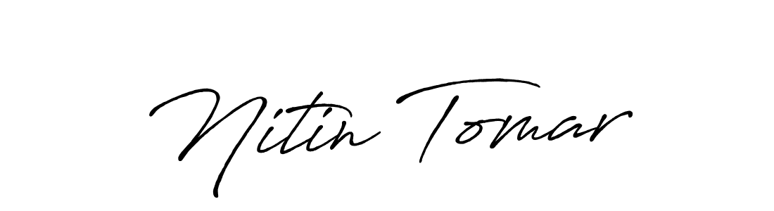 How to make Nitin Tomar name signature. Use Antro_Vectra_Bolder style for creating short signs online. This is the latest handwritten sign. Nitin Tomar signature style 7 images and pictures png