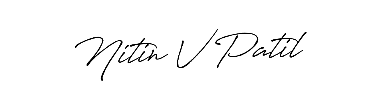 Create a beautiful signature design for name Nitin V Patil. With this signature (Antro_Vectra_Bolder) fonts, you can make a handwritten signature for free. Nitin V Patil signature style 7 images and pictures png