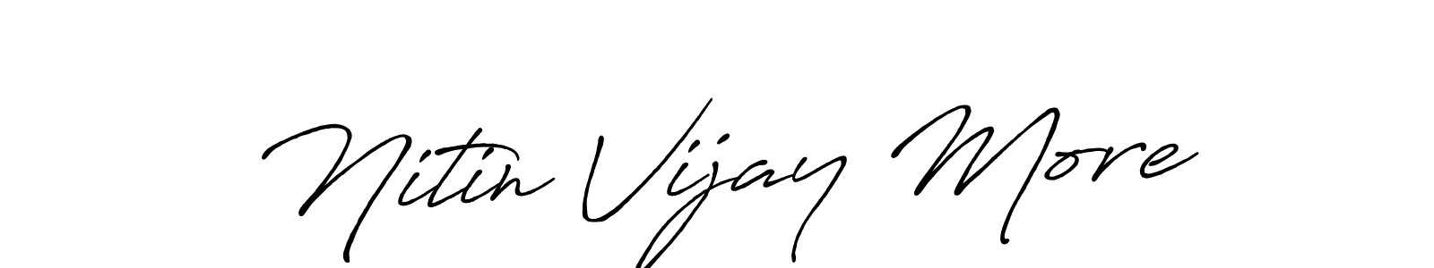 Make a beautiful signature design for name Nitin Vijay More. With this signature (Antro_Vectra_Bolder) style, you can create a handwritten signature for free. Nitin Vijay More signature style 7 images and pictures png