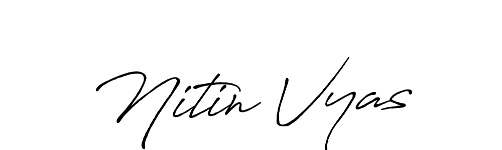 Also we have Nitin Vyas name is the best signature style. Create professional handwritten signature collection using Antro_Vectra_Bolder autograph style. Nitin Vyas signature style 7 images and pictures png