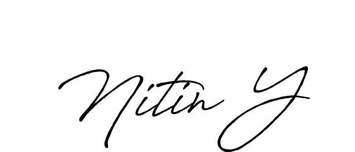 Create a beautiful signature design for name Nitin Y. With this signature (Antro_Vectra_Bolder) fonts, you can make a handwritten signature for free. Nitin Y signature style 7 images and pictures png