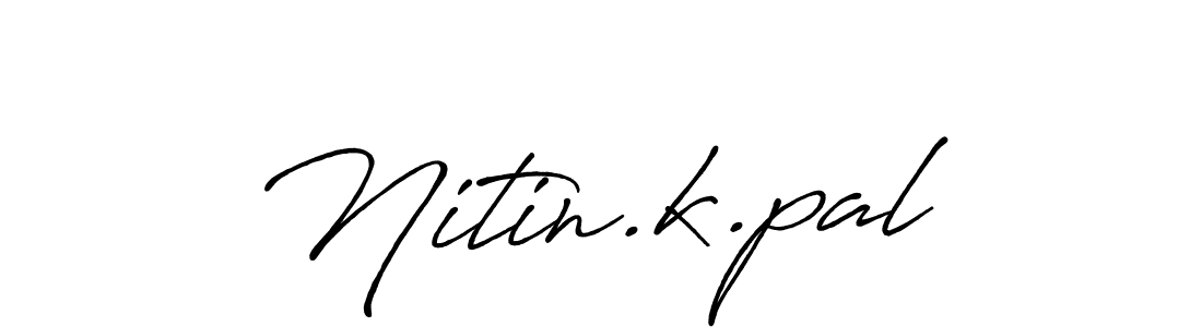 Use a signature maker to create a handwritten signature online. With this signature software, you can design (Antro_Vectra_Bolder) your own signature for name Nitin.k.pal. Nitin.k.pal signature style 7 images and pictures png