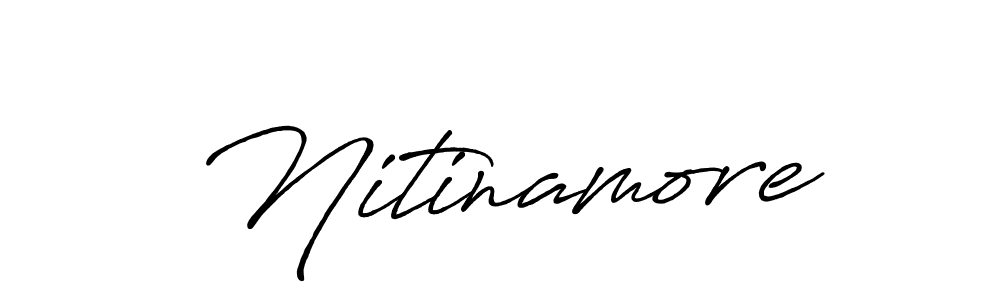 How to make Nitinamore name signature. Use Antro_Vectra_Bolder style for creating short signs online. This is the latest handwritten sign. Nitinamore signature style 7 images and pictures png