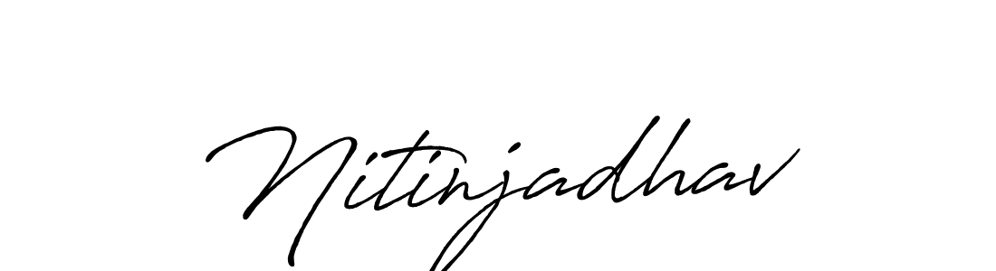 How to make Nitinjadhav name signature. Use Antro_Vectra_Bolder style for creating short signs online. This is the latest handwritten sign. Nitinjadhav signature style 7 images and pictures png