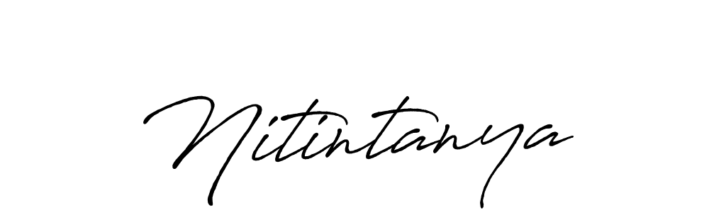 How to make Nitintanya signature? Antro_Vectra_Bolder is a professional autograph style. Create handwritten signature for Nitintanya name. Nitintanya signature style 7 images and pictures png