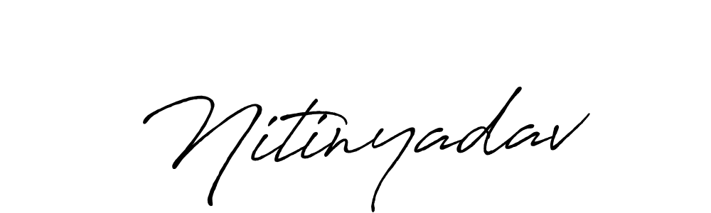 How to make Nitinyadav name signature. Use Antro_Vectra_Bolder style for creating short signs online. This is the latest handwritten sign. Nitinyadav signature style 7 images and pictures png