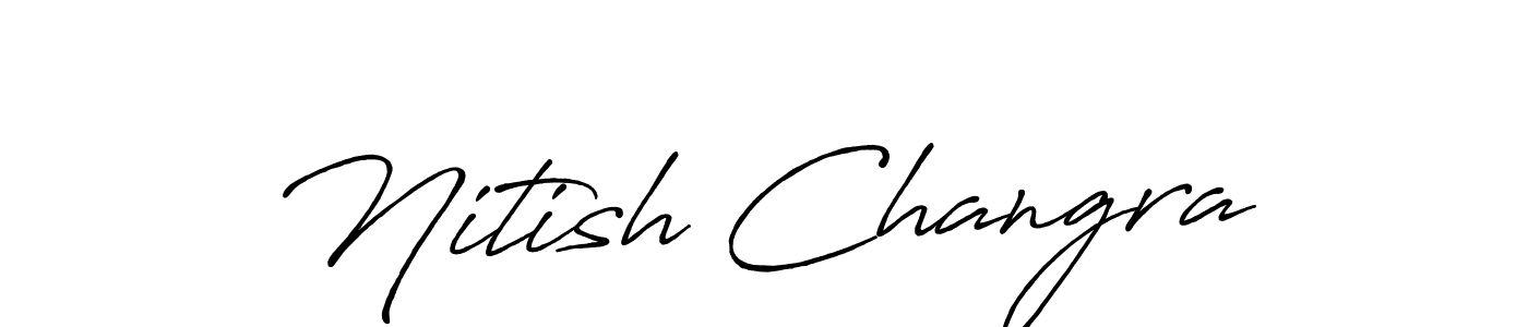 The best way (Antro_Vectra_Bolder) to make a short signature is to pick only two or three words in your name. The name Nitish Changra include a total of six letters. For converting this name. Nitish Changra signature style 7 images and pictures png