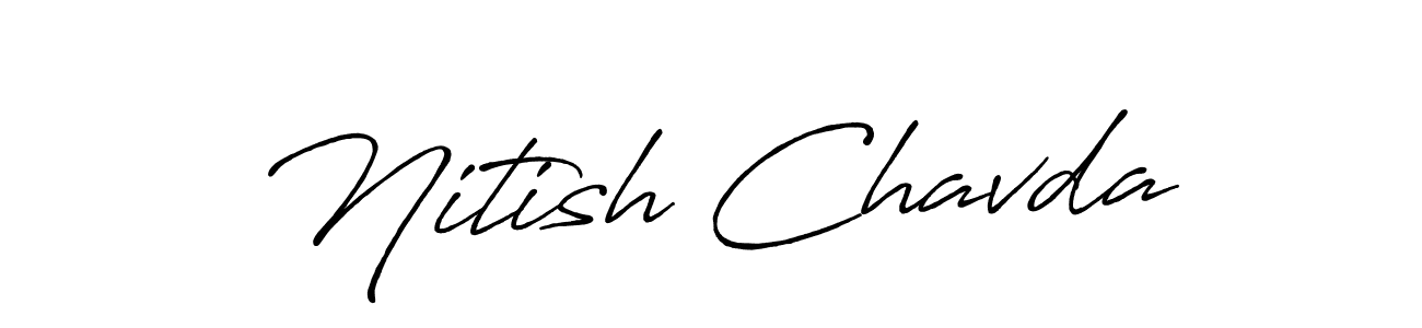 Also You can easily find your signature by using the search form. We will create Nitish Chavda name handwritten signature images for you free of cost using Antro_Vectra_Bolder sign style. Nitish Chavda signature style 7 images and pictures png