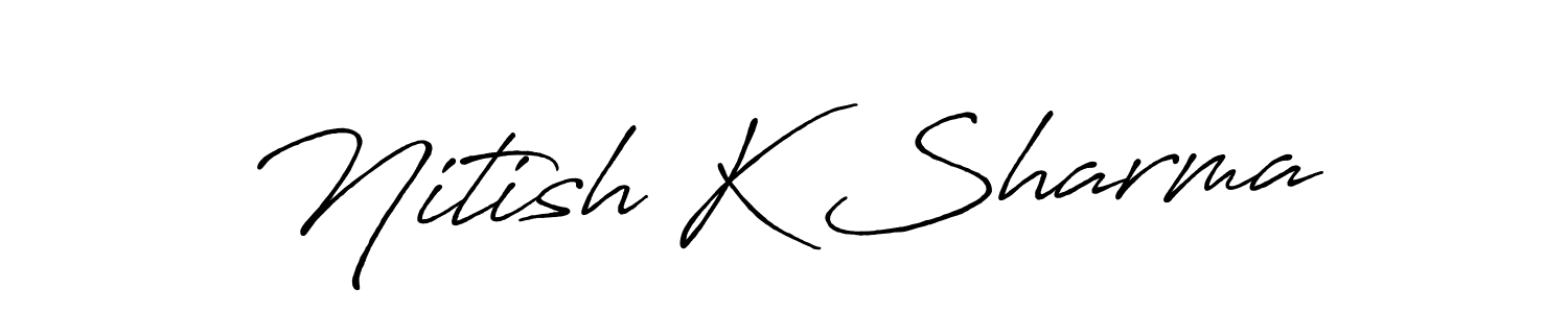 The best way (Antro_Vectra_Bolder) to make a short signature is to pick only two or three words in your name. The name Nitish K Sharma include a total of six letters. For converting this name. Nitish K Sharma signature style 7 images and pictures png