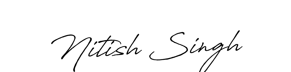 Nitish Singh stylish signature style. Best Handwritten Sign (Antro_Vectra_Bolder) for my name. Handwritten Signature Collection Ideas for my name Nitish Singh. Nitish Singh signature style 7 images and pictures png