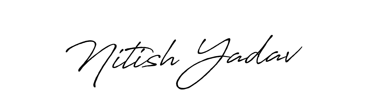 Create a beautiful signature design for name Nitish Yadav. With this signature (Antro_Vectra_Bolder) fonts, you can make a handwritten signature for free. Nitish Yadav signature style 7 images and pictures png