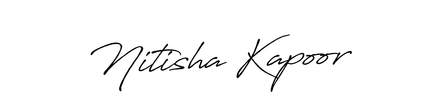 You should practise on your own different ways (Antro_Vectra_Bolder) to write your name (Nitisha Kapoor) in signature. don't let someone else do it for you. Nitisha Kapoor signature style 7 images and pictures png