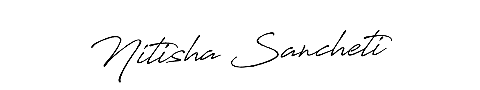 Use a signature maker to create a handwritten signature online. With this signature software, you can design (Antro_Vectra_Bolder) your own signature for name Nitisha Sancheti. Nitisha Sancheti signature style 7 images and pictures png