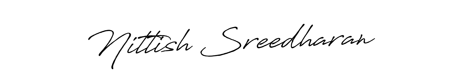 How to Draw Nittish Sreedharan signature style? Antro_Vectra_Bolder is a latest design signature styles for name Nittish Sreedharan. Nittish Sreedharan signature style 7 images and pictures png