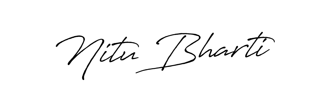 Also we have Nitu Bharti name is the best signature style. Create professional handwritten signature collection using Antro_Vectra_Bolder autograph style. Nitu Bharti signature style 7 images and pictures png