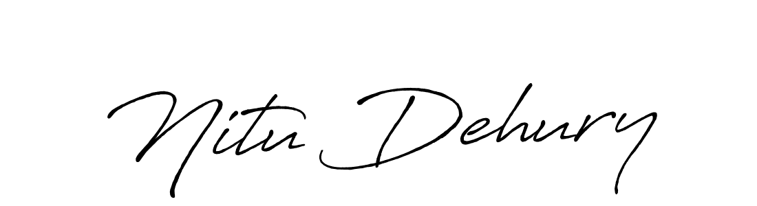 Nitu Dehury stylish signature style. Best Handwritten Sign (Antro_Vectra_Bolder) for my name. Handwritten Signature Collection Ideas for my name Nitu Dehury. Nitu Dehury signature style 7 images and pictures png