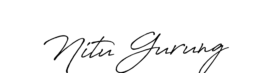 Create a beautiful signature design for name Nitu Gurung. With this signature (Antro_Vectra_Bolder) fonts, you can make a handwritten signature for free. Nitu Gurung signature style 7 images and pictures png