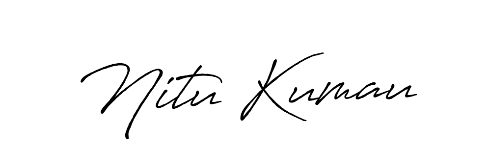 Make a beautiful signature design for name Nitu Kumau. With this signature (Antro_Vectra_Bolder) style, you can create a handwritten signature for free. Nitu Kumau signature style 7 images and pictures png