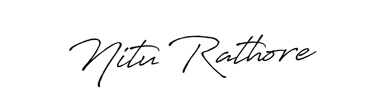 How to make Nitu Rathore name signature. Use Antro_Vectra_Bolder style for creating short signs online. This is the latest handwritten sign. Nitu Rathore signature style 7 images and pictures png