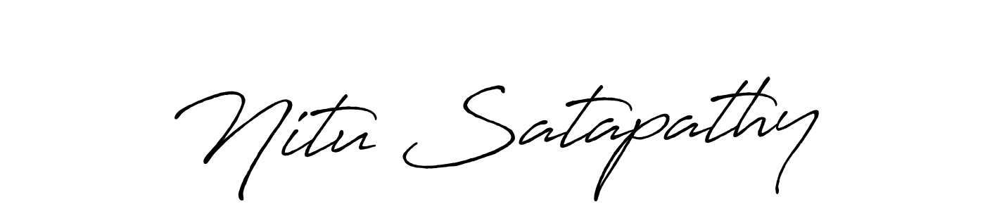 Make a beautiful signature design for name Nitu Satapathy. With this signature (Antro_Vectra_Bolder) style, you can create a handwritten signature for free. Nitu Satapathy signature style 7 images and pictures png