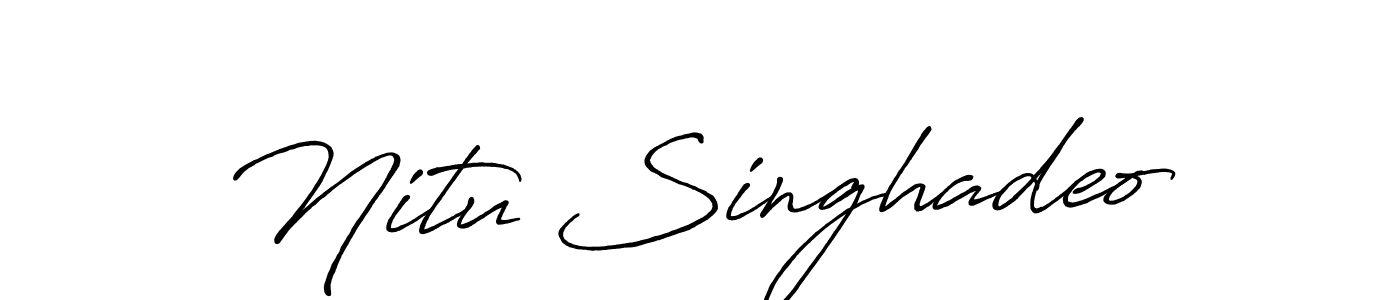 Create a beautiful signature design for name Nitu Singhadeo. With this signature (Antro_Vectra_Bolder) fonts, you can make a handwritten signature for free. Nitu Singhadeo signature style 7 images and pictures png