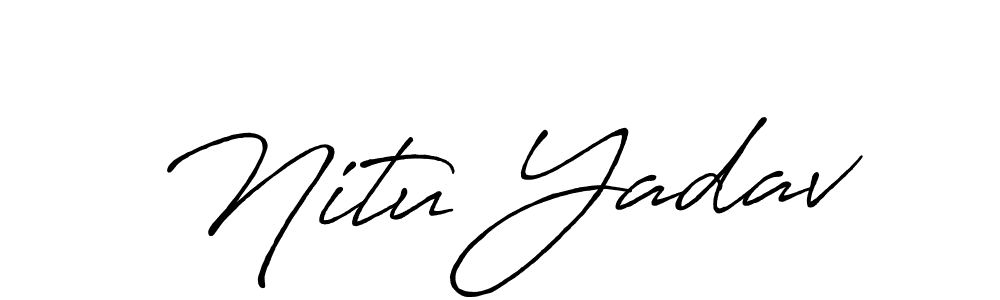 Use a signature maker to create a handwritten signature online. With this signature software, you can design (Antro_Vectra_Bolder) your own signature for name Nitu Yadav. Nitu Yadav signature style 7 images and pictures png