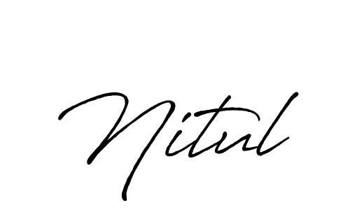 Make a beautiful signature design for name Nitul. With this signature (Antro_Vectra_Bolder) style, you can create a handwritten signature for free. Nitul signature style 7 images and pictures png