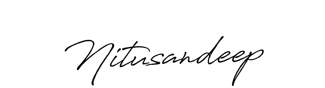 Also we have Nitusandeep name is the best signature style. Create professional handwritten signature collection using Antro_Vectra_Bolder autograph style. Nitusandeep signature style 7 images and pictures png
