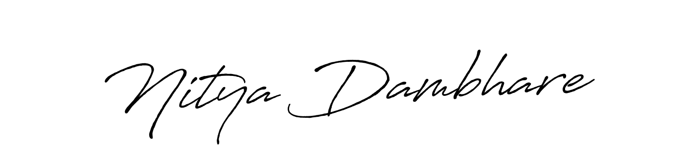 Make a beautiful signature design for name Nitya Dambhare. With this signature (Antro_Vectra_Bolder) style, you can create a handwritten signature for free. Nitya Dambhare signature style 7 images and pictures png