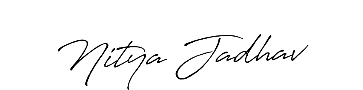 Antro_Vectra_Bolder is a professional signature style that is perfect for those who want to add a touch of class to their signature. It is also a great choice for those who want to make their signature more unique. Get Nitya Jadhav name to fancy signature for free. Nitya Jadhav signature style 7 images and pictures png